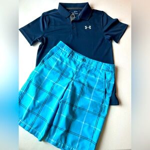 UNDER ARMOUR boys size medium (10) golf short set in excellent condition